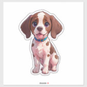 Schattigee puppy met een halsband sticker (Vel)