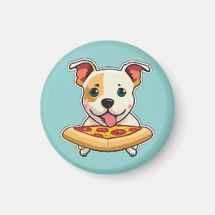 Schattigee Puppy met een plakje pizza Magneet