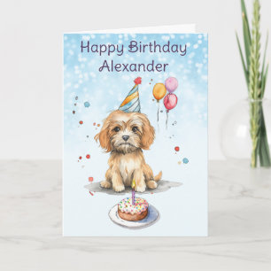 Schattigee puppy met feest Pet verjaardag Kaart