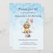 Schattigee puppy met feest Pet verjaardag Kaart (Voorkant / Achterkant)