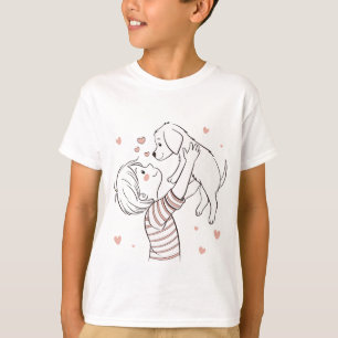 Schattigee puppy met Happy Kind Cartoon T-shirt