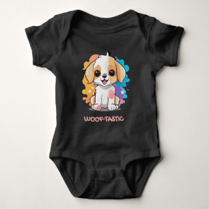 Schattigee puppy met kleurrijke vlekken romper