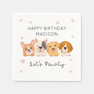Schattigee puppy papieren servetten lets pawty ser