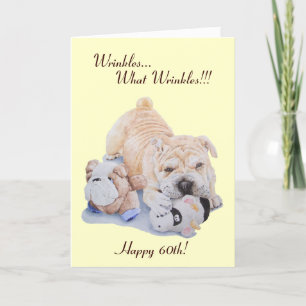 Schattigee puppy Shar Pei Dog en Teddy Funny 60th Kaart