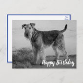 Schattigee puppyhond Airedale Terrier Happy Birthd Briefkaart (Voorkant / Achterkant)