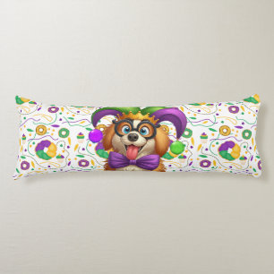 Schattigee puppyhond Mardi Gras in nar pet Lichaamskussen