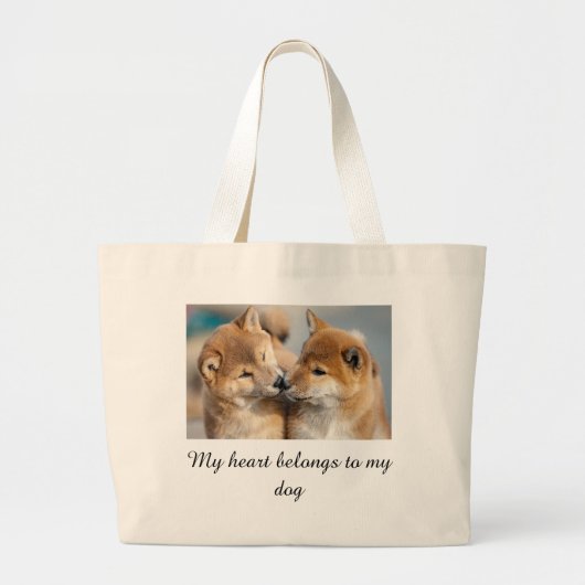 Schattigee puppyliefhebber grote tote bag (Voorkant)