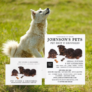 Schattigee pups, dierenwinkel & groomers visitekaartje