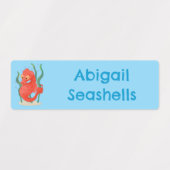 Schattigee pygmee zeepaardje cartoon gepersonalise labels (Design 1)