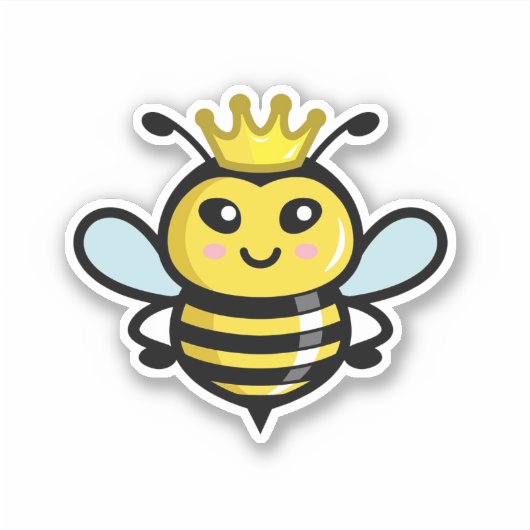 Schattigee Queen Bee Sticker (Voorkant)