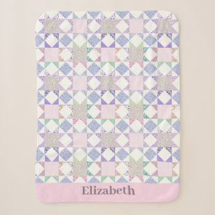 Schattigee Quilt Design Custom Girl Naam Sherpa Deken