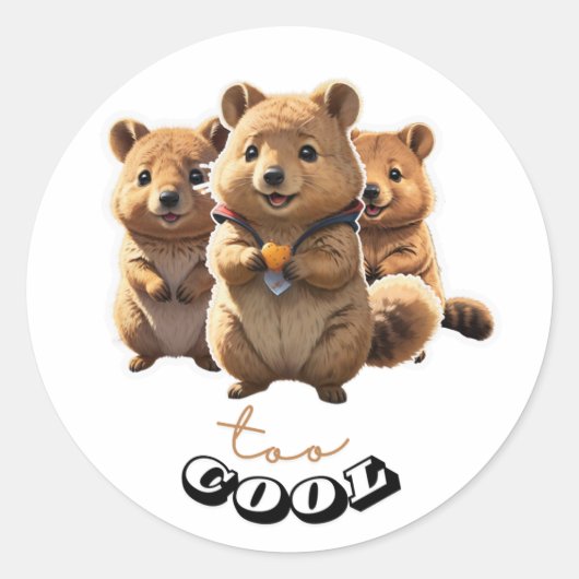 Schattigee Quokka-sticker Ronde Sticker (Voorkant)