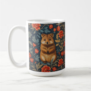 Schattigee Quokka William Morris Geïnspireerd Bloe Koffiemok