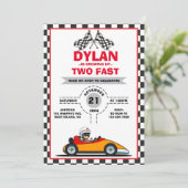 Schattigee Racer Verjaardagsuitnodiging Kaart (Staand voorkant)