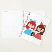 Schattigee Rag Doll Vrienden Meisjes met Bogen en  Planner (Display)