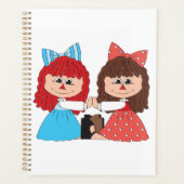 Schattigee Rag Doll Vrienden Meisjes met Bogen en  Planner (Voorkant)