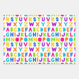Schattigee Rainbow Alphabet Wrapping Sheets Inpakpapier Vel