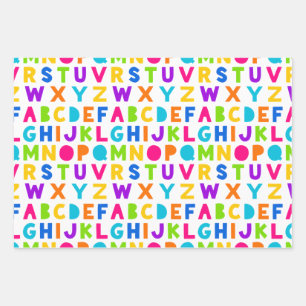 Schattigee Rainbow Alphabet Wrapping Sheets Inpakpapier Vel