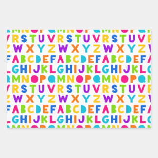 Schattigee Rainbow Alphabet Wrapping Sheets Inpakpapier Vel