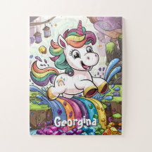 Schattigee Rainbow Gepersonaliseerde Eenhoorn Kind