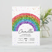 Schattigee Rainbow Glitter schittering sterren Ver Kaart (Staand voorkant)