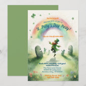 Schattigee Rainbow Irish Jig St. Patrick's Day Par Kaart (Voorkant / Achterkant)