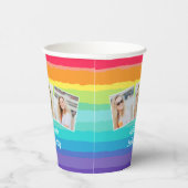 Schattigee Rainbow Photo Collage Custom Verjaardag Papieren Bekers (Rechts)