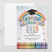 Schattigee Rainbow Preschool Graduation Cap Confet Kaart (Voorkant / Achterkant)