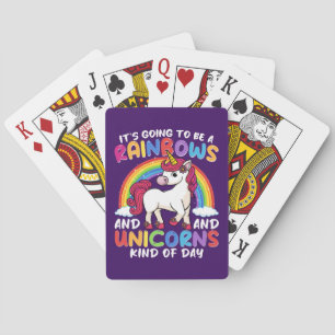 Schattigee Rainbow Unicorn Cool Verjaardag Cadeau Pokerkaarten
