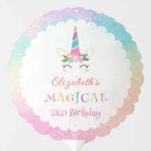 Schattigee Rainbow Unicorn magische verjaardagsfee