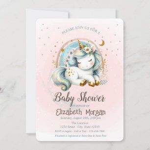 Schattigee Rainbows Stars Eenhoorn Baby shower Kaart