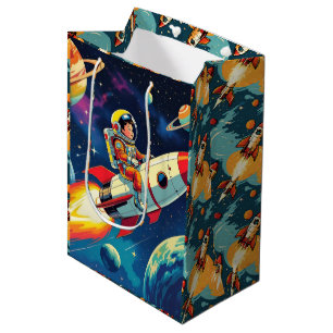 Schattigee raketten in de ruimte Verjaardag astron Medium Cadeauzakje