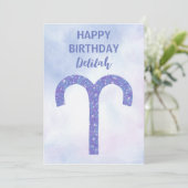 Schattigee Ram Astrologie Teken Gepersonaliseerd Kaart (Staand voorkant)