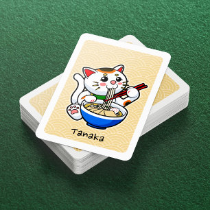Schattigee Ramen-Eten Japanse Lucky Cat- Gepersona Pokerkaarten