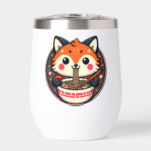 Schattigee Ramen Fox Illustration voor Merch Desig