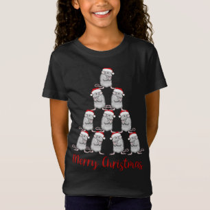 Schattigee Rat Santa Kerstboom T-shirt