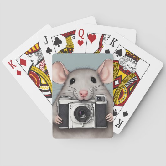 Schattigee rattenfotograaf pokerkaarten (Achterkant)