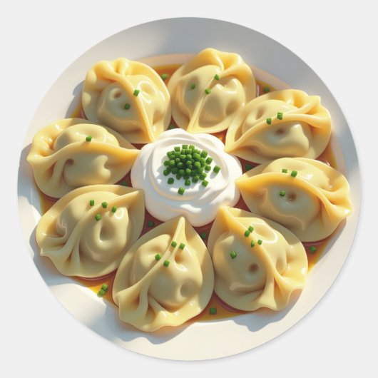 Schattigee realistische Pierogi Ronde Sticker (Voorkant)