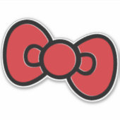 Schattigee Red Bow grillige verjaardagsfeestje Sticker (Voorkant)
