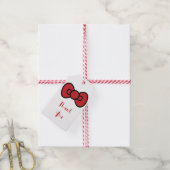 Schattigee Red Bow Whimsical Cadeaulabel (Met Touw)