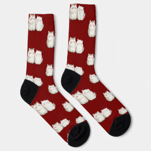 Schattigee Red Cat Pattern Sokken – Gezellige & St