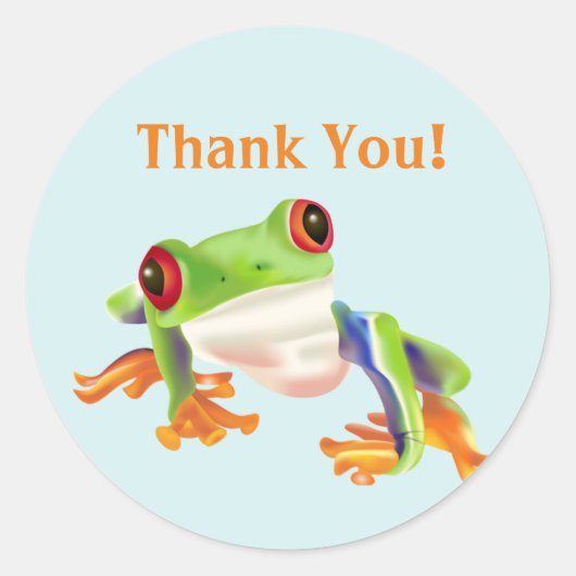 Schattigee Red Eye Tree Frog Dank u Stickers (Voorkant)