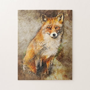 Schattigee Red Fox Wildlife Art Legpuzzel