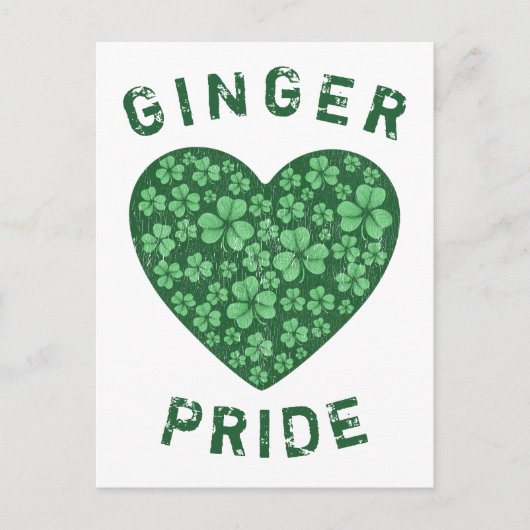 Schattigee Redhead Ginger Power Shamrock Groene Ha Briefkaart (Voorkant)
