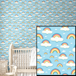 Schattigee regenbogen & wolken op Blue Sky Behang