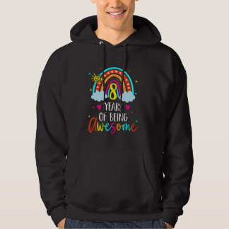 Schattigee regenboog 8e verjaardag 8 jaar oude mei hoodie