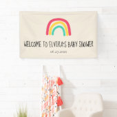 Schattigee regenboog Baby shower Welkom Spandoek (Insitu)