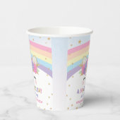 Schattigee regenboog eenhoorn 1e 2e 5e verjaardag papieren bekers (Links)