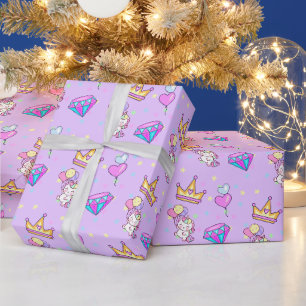Schattigee regenboog eenhoorn Ballon hart kinderen Cadeaupapier