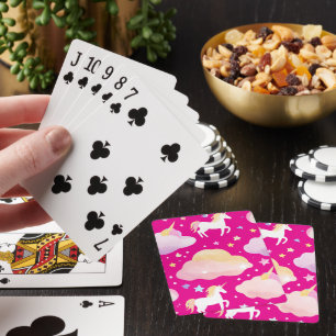 Schattigee regenboog eenhoorn magische girly verja pokerkaarten